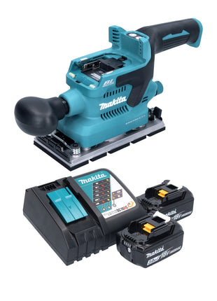 Makita DBO 380 RF Akku Schwingschleifer 18 V 93 x 185 mm Brushless + 2x Akku 3,0 Ah + Ladegerät