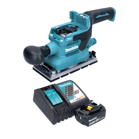 Lijadora orbital a batería Makita DBO 380 RM1 18 V 93 x 185 mm sin escobillas + 1x batería 4,0 Ah + cargador