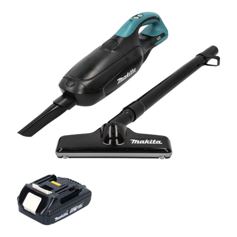 Aspirador de batería Makita DCL 182 A1 B 18 V negro + 1x batería 2,0 Ah - sin cargador