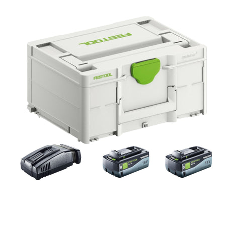 Festool SYS 18V 2x8.0/SCA16 set de energía (577327) 2x batería 18 V 8.0 Ah + cargador + systainer