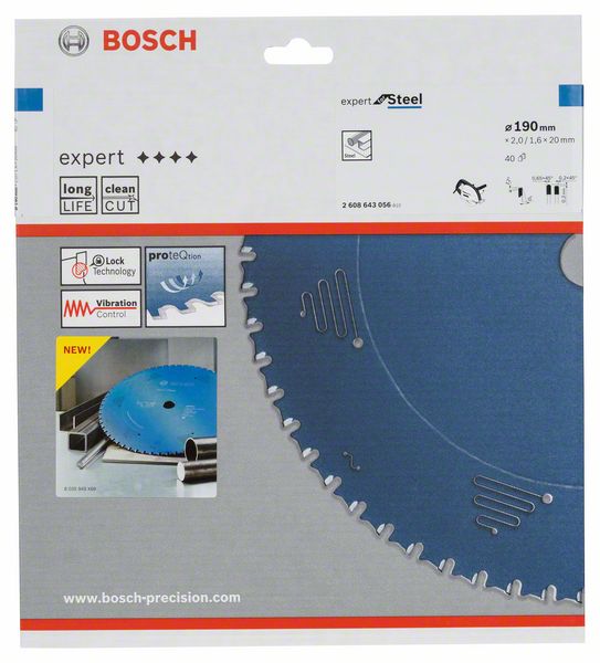 Bosch Kreissaegeblatt Expert for Steel 190 x 20 x 2 0 mm 40 2608643056  1 - toolbrothers