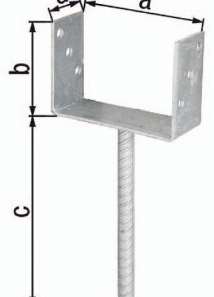 GAH U-Pfostenträger ETA-10/0210 91x100x200x60mm ( 3000200705 )