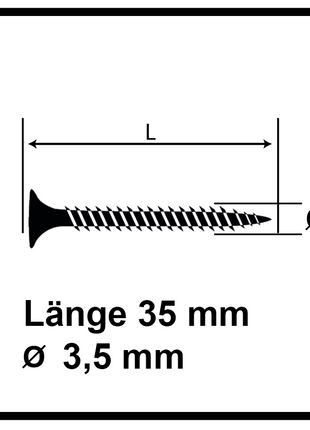 Technofast GF3535TD 1000 x Schnellbauschrauben Trockenbauschrauben 3,5 x 35 PH2 Feingewinde - Toolbrothers