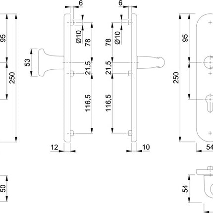 HOPPE Schutzgarnitur Verona 86G/3331/3310/1510 Aluminium F1 ( 3000209097 )