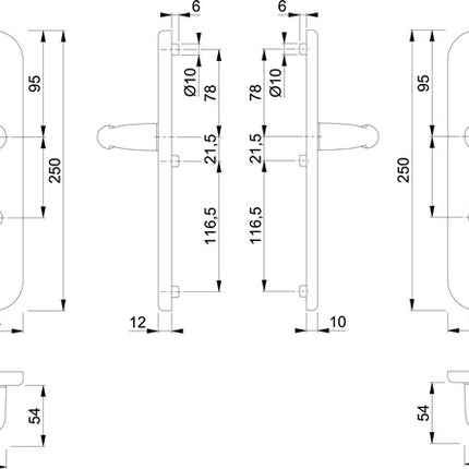 HOPPE Schutzgarnitur Verona 1510/3331/3310 Aluminium F1 ( 3000209100 )