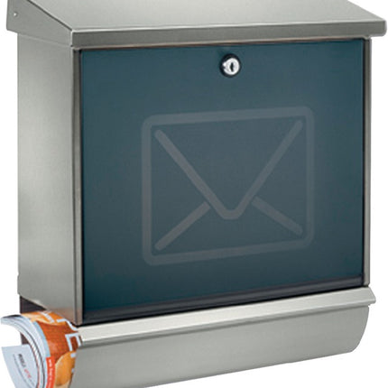 BURG-WÄCHTER Briefkasten Lucca-Set 3713 Ni Letter Höhe 440 mm Breite 380 mm Tiefe 148 mm ( 3000253212 )