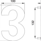 EDI Hausnummer Ziffer 3 Edelstahl matt ( 3000261318 )