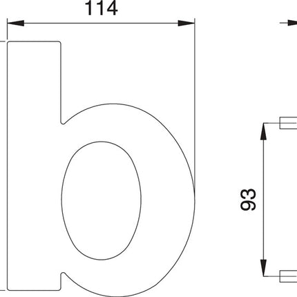 EDI Hausnummer Buchstabe b Edelstahl matt ( 3000261325 )