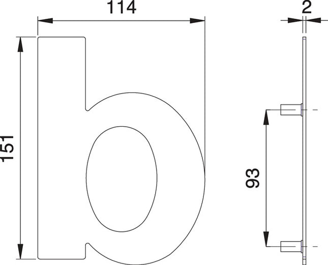 EDI Hausnummer Buchstabe b Edelstahl matt ( 3000261325 )
