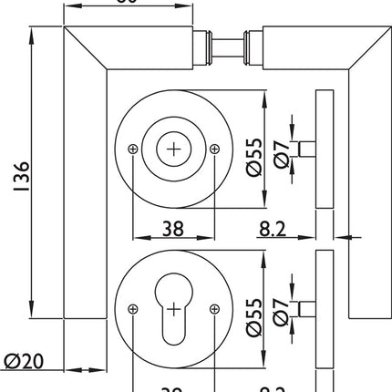 HERMAT Feuerschutzgarnitur Basic 2 Edelstahl 60 D/K ( 3000267260 )