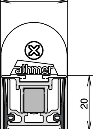 Junta de puerta ATHMER Stadi L-24/20 WS 1 lado longitud 1050 mm (3327023020)