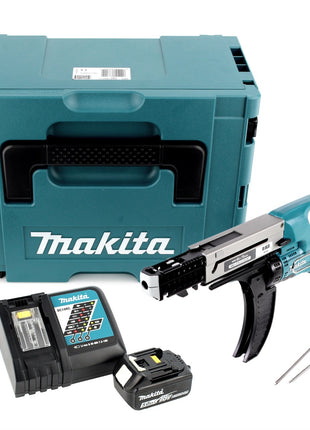 Makita DFR 750 RT1J Akku Magazinschrauber 18V 45-75mm + 1x Akku 5,0Ah + Ladegerät + Makpac - Toolbrothers