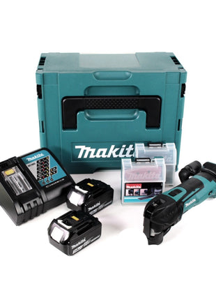 Makita DTM 51 RFJX2 Akku Multifunktionswerkzeug 18 V + 2x Akku 3,0 Ah + Ladegerät + 39 tlg. Zubehör Set + Makpac - Toolbrothers