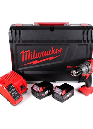 Milwaukee M18 FPD-402C Akku Schlagbohrschrauber 135 Nm im HD System Koffer mit 2x M18 B4 4,0 Ah Akku und M12-18C Ladegerät - Toolbrothers