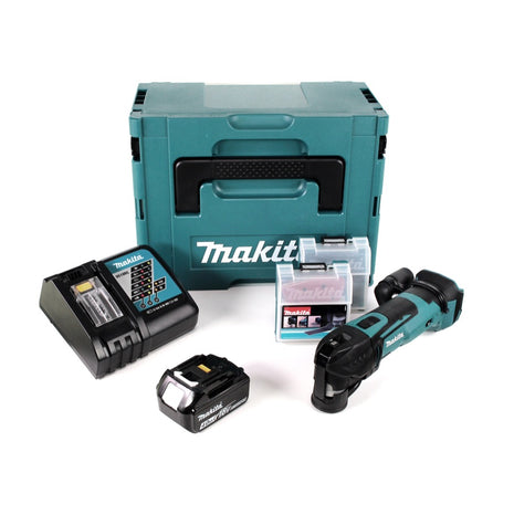 Makita DTM 51 RM1JX2 Akku Multifunktionswerkzeug 18 V + 1x Akku 4,0 Ah + Ladegerät + 39 tlg. Zubehör Set + Makpac - Toolbrothers