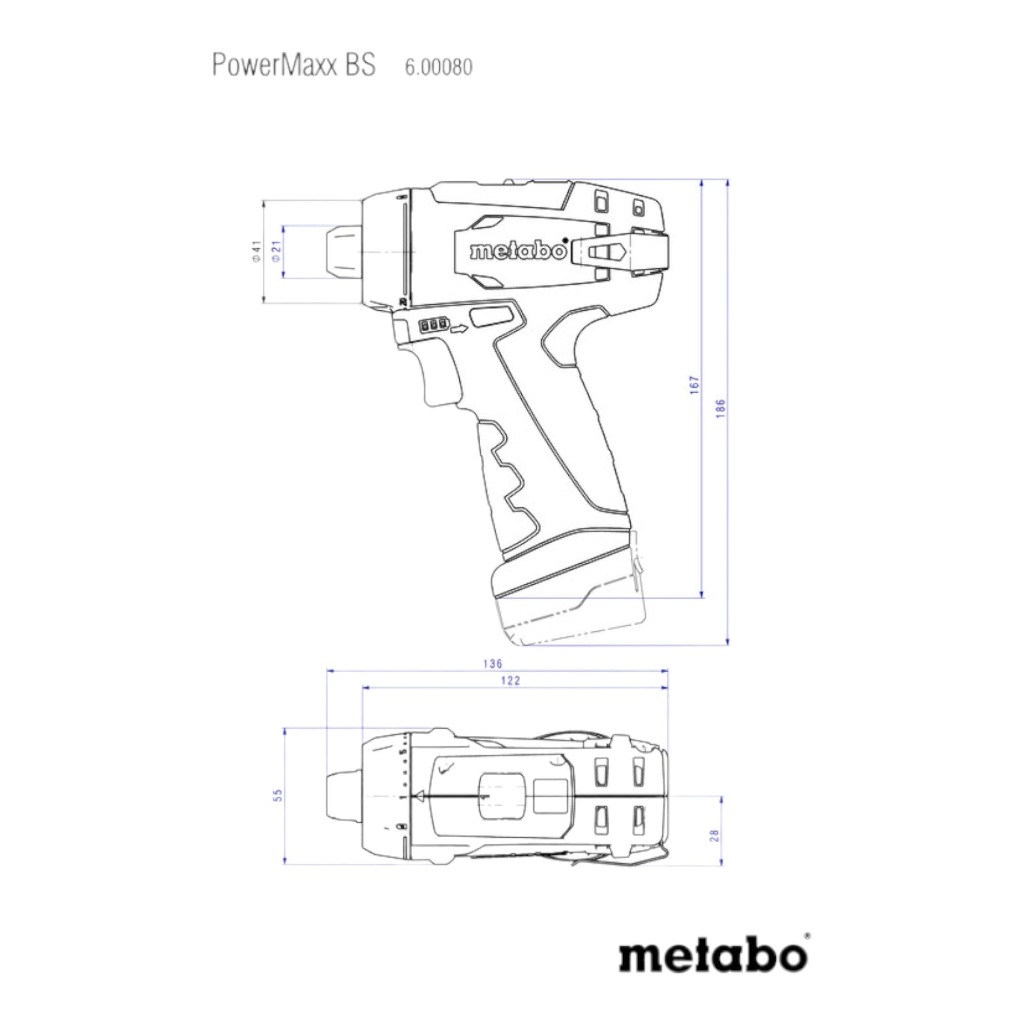 Metabo PowerMaxx BS Basic Akku Bohrschrauber 12 V 34 Nm 600984500 2x Akku 2 0 Ah Ladegeraet Koffer  3 - toolbrothers