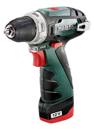 Metabo PowerMaxx BS Basic Akku Bohrschrauber 12 V 34 Nm ( 600984500 ) + 2x Akku 2,0 Ah + Ladegerät + Koffer