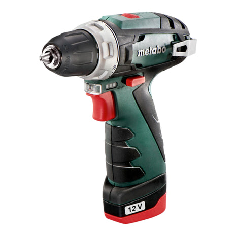 Metabo PowerMaxx BS Basic trapano avvitatore a batteria 12 V 34 Nm ( 600984500 ) + 2x batteria ricaricabile 2,0 Ah + caricatore + custodia