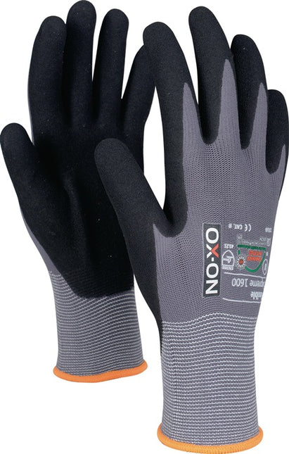 OX-ON Handschuhe Flexible Supreme 1600 Größe 9 schwarz/hellgrau ( 4000391365 )