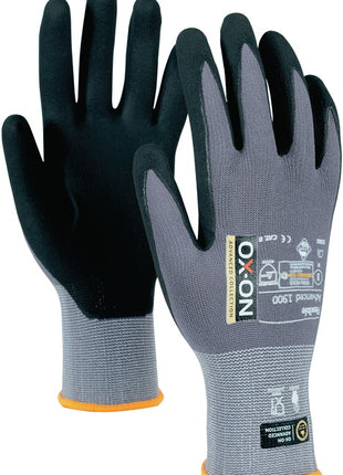 OX-ON Handschuhe Flexible Advanced 1900 Größe 9 schwarz/hellgrau ( 4000391380 )