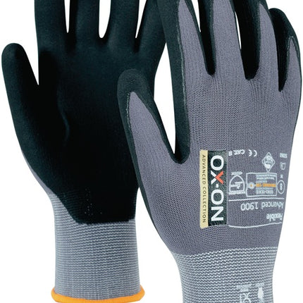OX-ON Handschuhe Flexible Advanced 1900 Größe 9 schwarz/hellgrau ( 4000391380 )