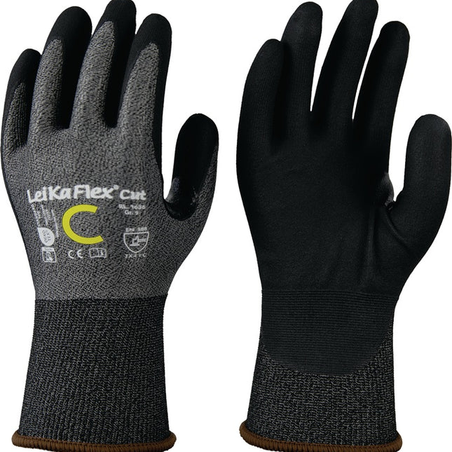 LEIPOLD Schnittschutzhandschuhe LeiKaFlex® CUT RL 1636 Größe 9 grau/schwarz ( 4000391394 )
