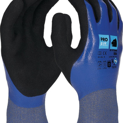 PRO FIT Schnittschutzhandschuhe Ultra DRY CUT D Größe 9 blau / schwarz ( 4000391425 )
