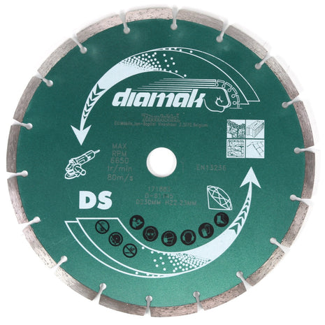 Makita Diamak 230 mm 5 Stk. ( 5x D-61145 ) Diamant Trennscheibe für Stein, Beton Aufnahme 22,23 mm - Toolbrothers