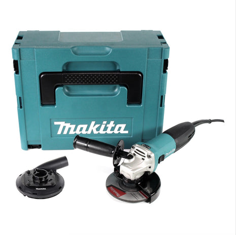 Makita GA5030RX1 Winkelschleifer 720 Watt 125 mm im Makpac + Absaughaube 5 x Trennscheibe 0,8 mm Metall + 1 x Schruppscheibe - Toolbrothers