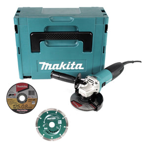 Makita GA5030RX1 Winkelschleifer 720 Watt 125 mm im Makpac + 10 x Trennscheiben + 1 x Schruppscheibe
