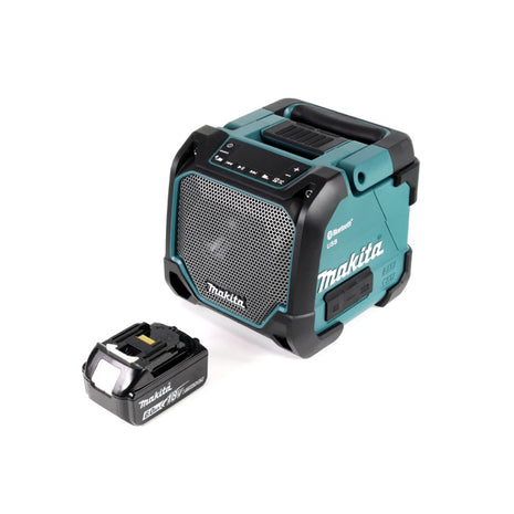 Makita DMR 202 G1 Baustellen Lautsprecher 18V - für Akku- und Netzbetrieb, mit Bluetooth-Funktion, AUX-Anschluss, USB-Port, LCD Display + 1x Akku 6,0 Ah - ohne Ladegerät - Toolbrothers