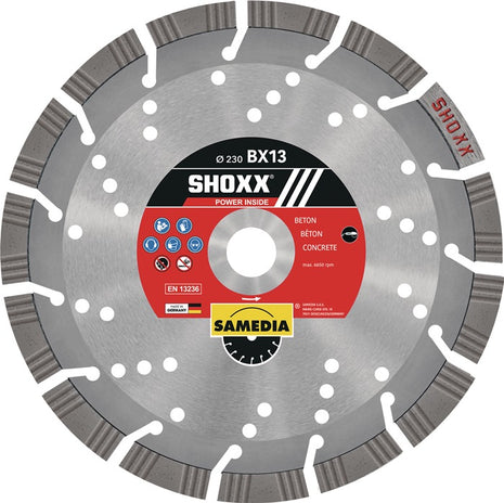 Disque à tronçonner diamanté SAMEDIA SHOXX BX13 Ø 230 mm alésage 22,23 mm (4000844261)