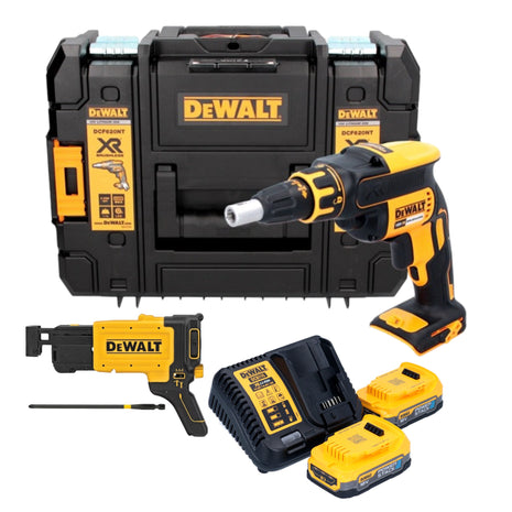 Akumulatorowa wkrętarka do suchej zabudowy DeWalt DCF 620 E2T 18 V 30 Nm bezszczotkowa + 2x akumulator Powerstack 1,7 Ah + ładowarka + TSTAK