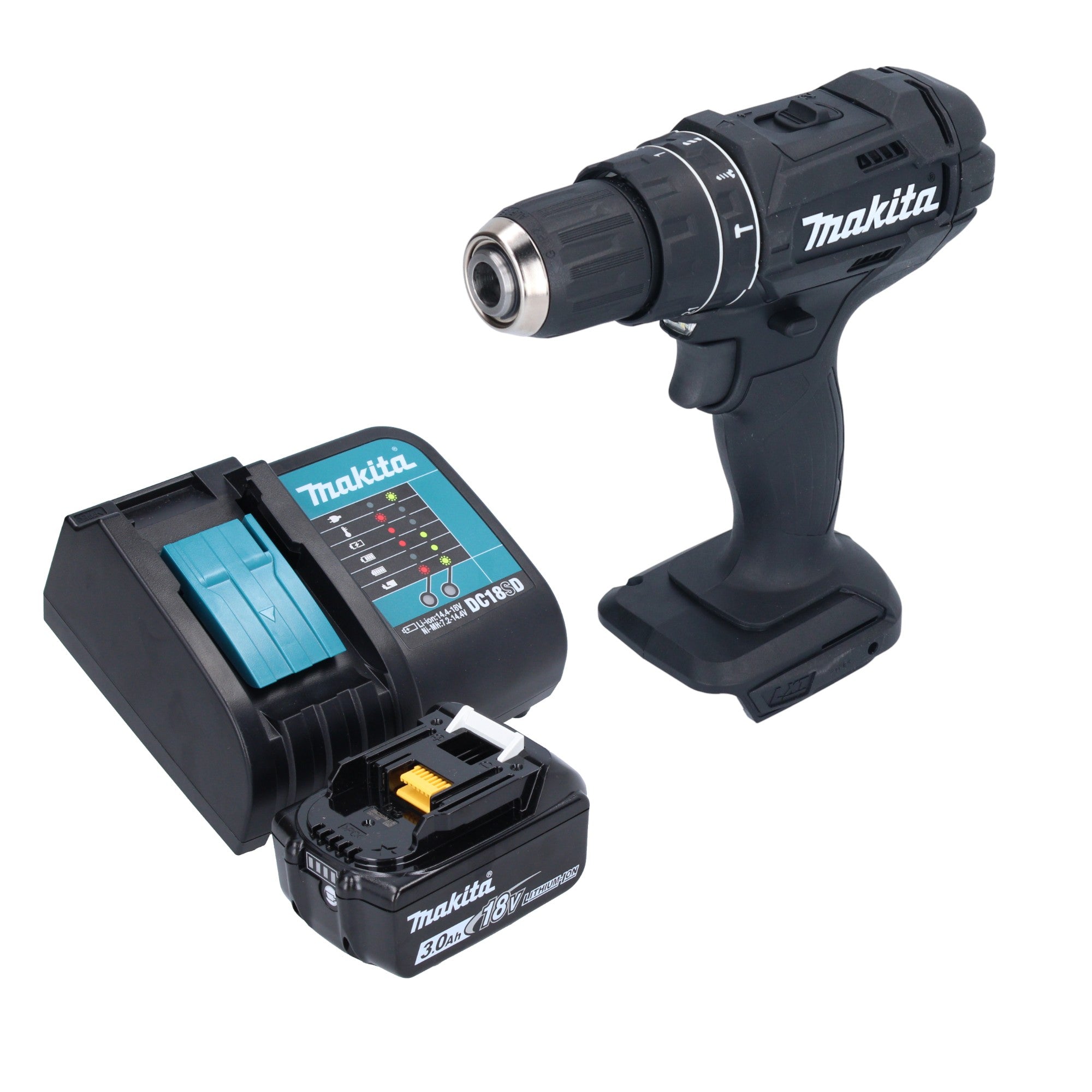 Makita DHP 482 SF1B Akku Schlagbohrschrauber 18 V 62 Nm Schwarz 1x Akku 3 0 Ah Ladegeraet 0 - toolbrothers