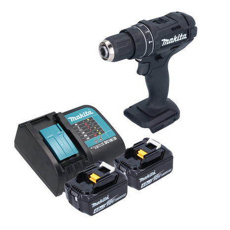 Makita DHP 482 SMB taladro percutor inalámbrico 18 V 62 Nm negro + 2x baterías 4,0 Ah + cargador