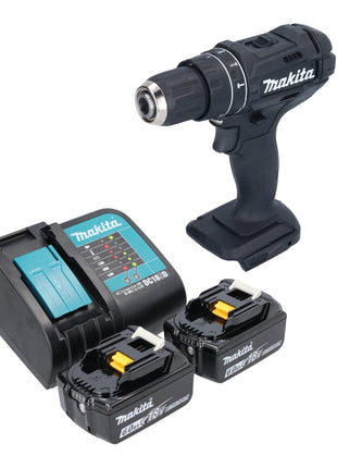 Makita DHP 482 SGB Perceuse-visseuse à percussion sans fil 18 V 62 Nm noire + 2x batterie 6,0 Ah + chargeur