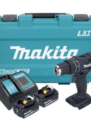 Makita DHP 482 SMKB taladro percutor inalámbrico 18 V 62 Nm negro + 2x baterías 4,0 Ah + cargador + estuche