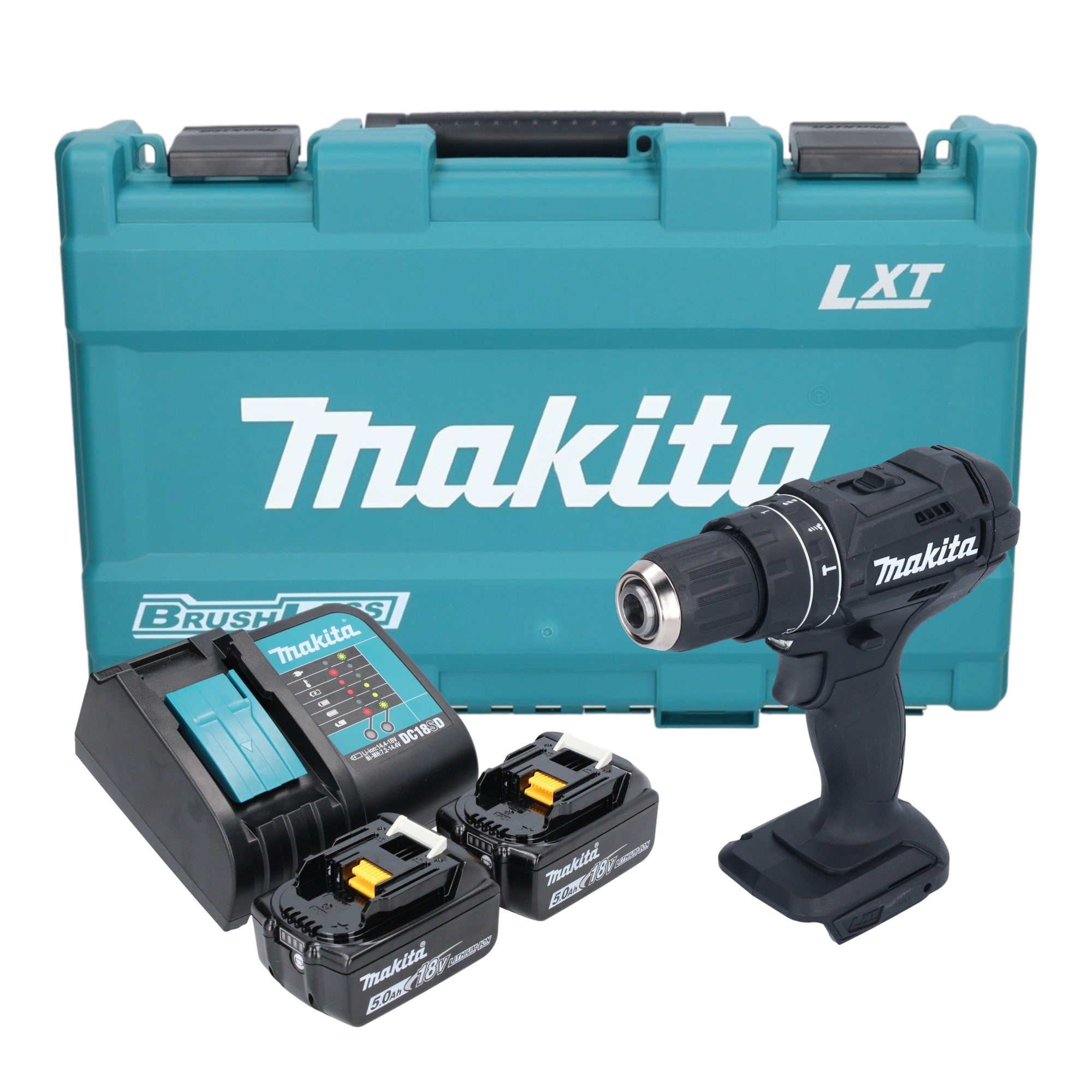 Makita DHP 482 STKB Akku Schlagbohrschrauber 18 V 62 Nm Schwarz 2x Akku 5 0 Ah Ladegeraet Koffer 0 - toolbrothers