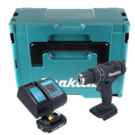 Makita DHP 482 SA1JB perceuse à percussion sans fil 18 V 62 Nm noir + 1x batterie 2,0 Ah + chargeur + Makpac