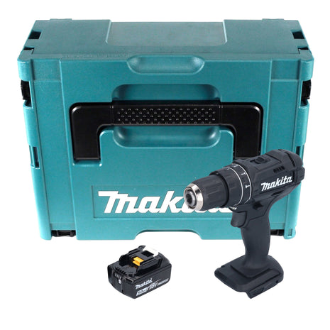 Makita DHP 482 T1JB Perceuse-visseuse à percussion sans fil 18 V 62 Nm noir + 1x batterie 5,0 Ah + Makpac - sans chargeur