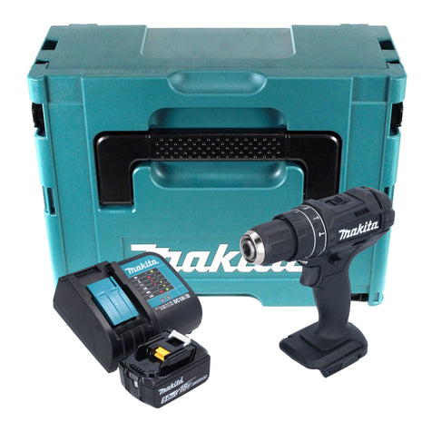 Makita DHP 482 ST1JB Akumulatorowa wiertarko-wkrętarka udarowa 18 V 62 Nm czarna + 1x akumulator 5,0 Ah + ładowarka + Makpac