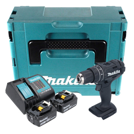 Makita DHP 482 SGJB akumulatorowa wiertarko-wkrętarka udarowa 18 V 62 Nm czarna + 2x akumulator 6,0 Ah + ładowarka + Makpac