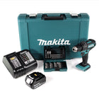 Makita DHP 482 SM1 Akku Schlagbohrschrauber 18 V 62Nm im Transportkoffer + 4,0 Ah Akku + Ladegerät + 38 tlg. Bit-Bohrer Set - Toolbrothers