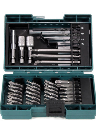 Makita DHP 482 SM1 Akku Schlagbohrschrauber 18 V 62Nm im Transportkoffer + 4,0 Ah Akku + Ladegerät + 38 tlg. Bit-Bohrer Set - Toolbrothers