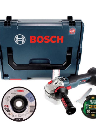 Bosch GWS 18 V-125 SC Akku Winkelschleifer 18V 125mm Solo + 25x Trennscheibe für Metall 125x22,23 mm, gekröpft + GCY 30-4 Connectivity Modul + L-Boxx - Toolbrothers