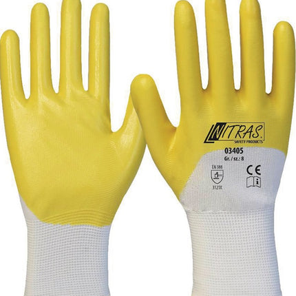 NITRAS Handschuhe 03405 Größe 8 weiß/gelb ( 8000636642 )