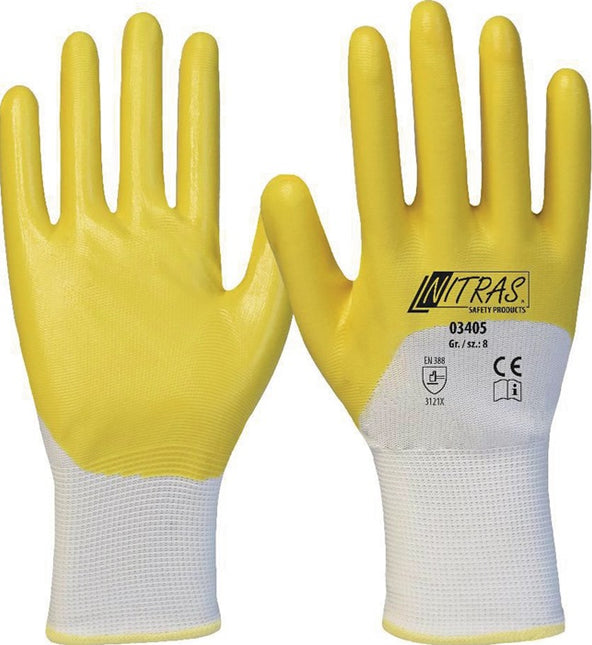 NITRAS Handschuhe 03405 Größe 8 weiß/gelb ( 8000636642 )