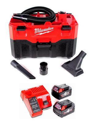 Milwaukee M18 VC2-402 C 18 V Akku-Nass-/Trockensauger + 2x Akku 4,0 Ah + Ladegerät - Toolbrothers