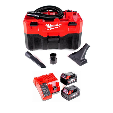 Milwaukee M18 VC2-402 C 18 V Akku-Nass-/Trockensauger + 2x Akku 4,0 Ah + Ladegerät - Toolbrothers