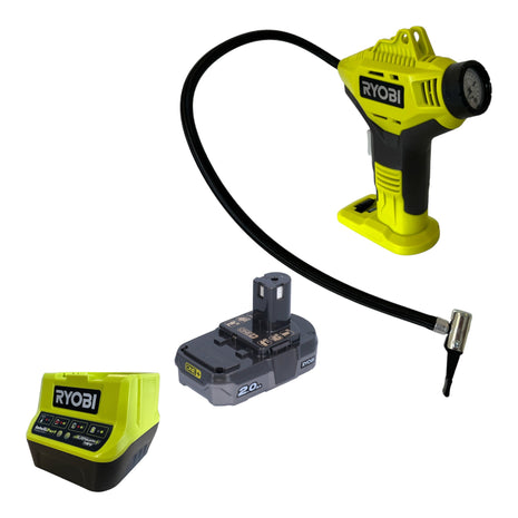 RYOBI R18PI-120GJ Akku Handkompressor 18 V 10,3 bar ( 5133005325 ) + 1x Akku 2,0 Ah + Ladegerät